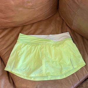 Lululemon highlighter yellow pace skirt size 8